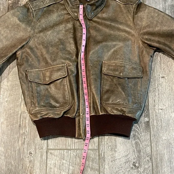 Banana Republic Distressed Leather Bomber Jacket - Picture 12 of 13